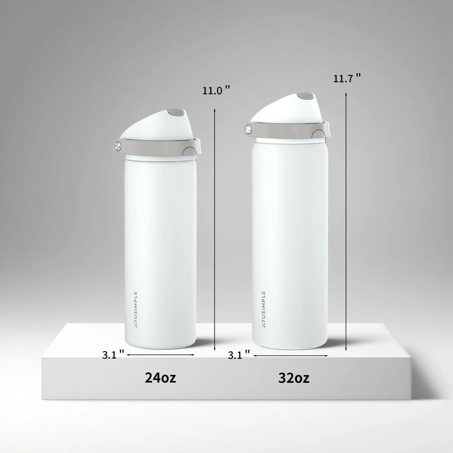 2-in-1 White Hydration Water Bottle