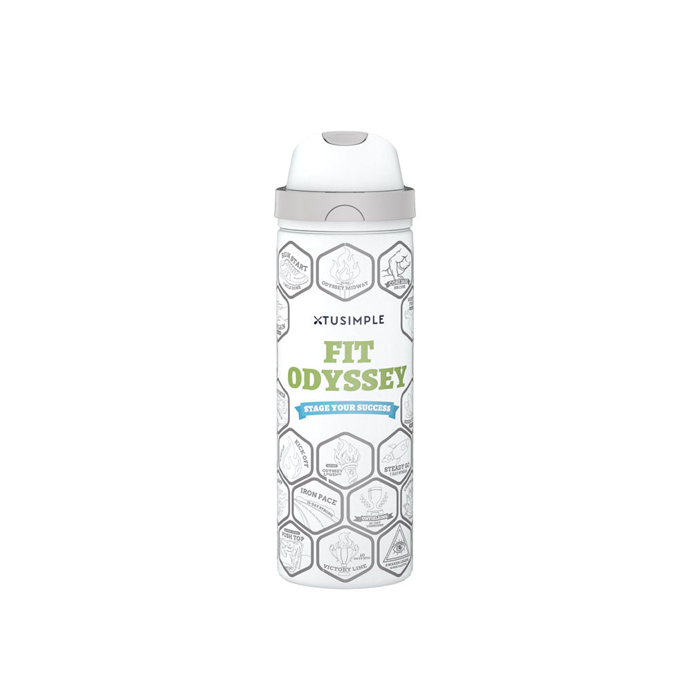 2-in-1 White Hydration Water Bottle