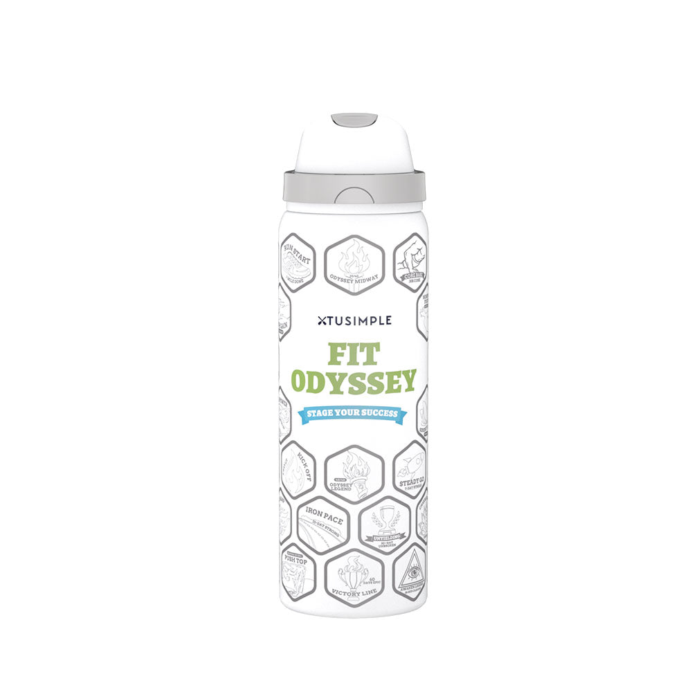2-in-1 White Hydration Water Bottle