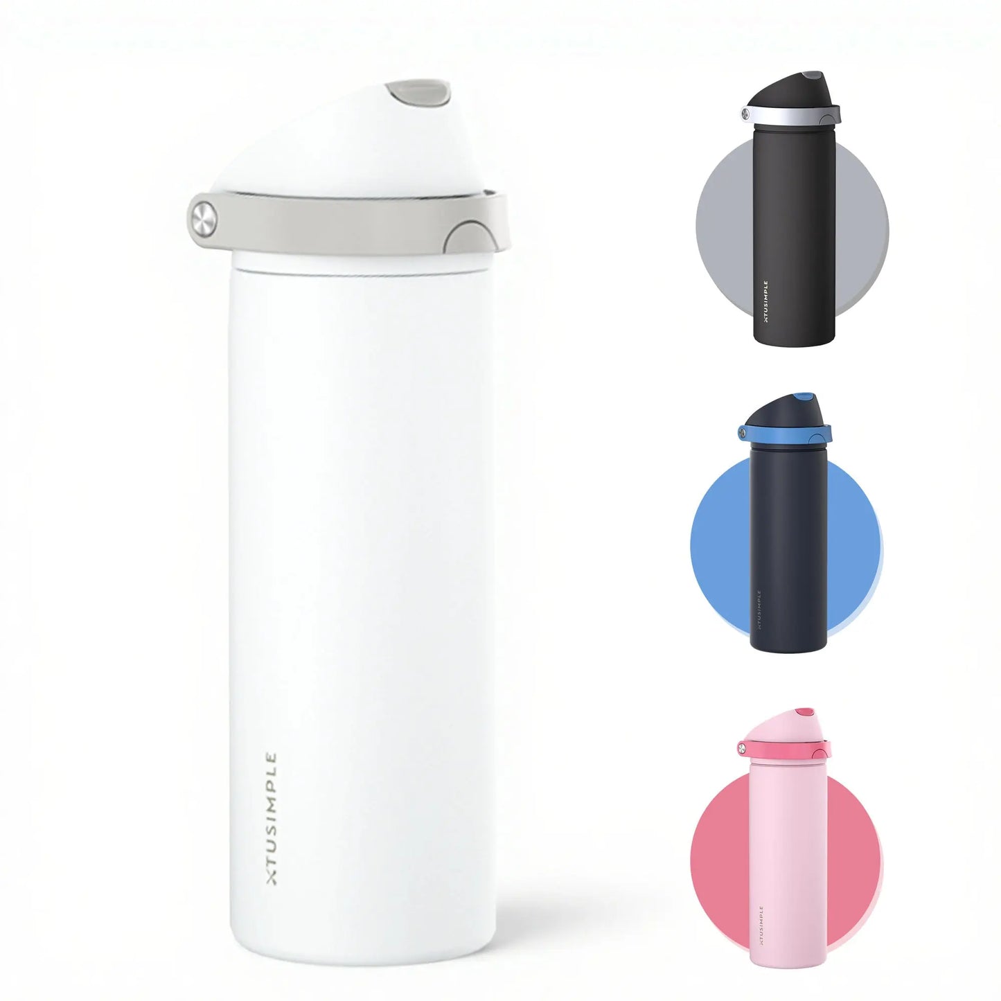 2-in-1 White Hydration Water Bottle