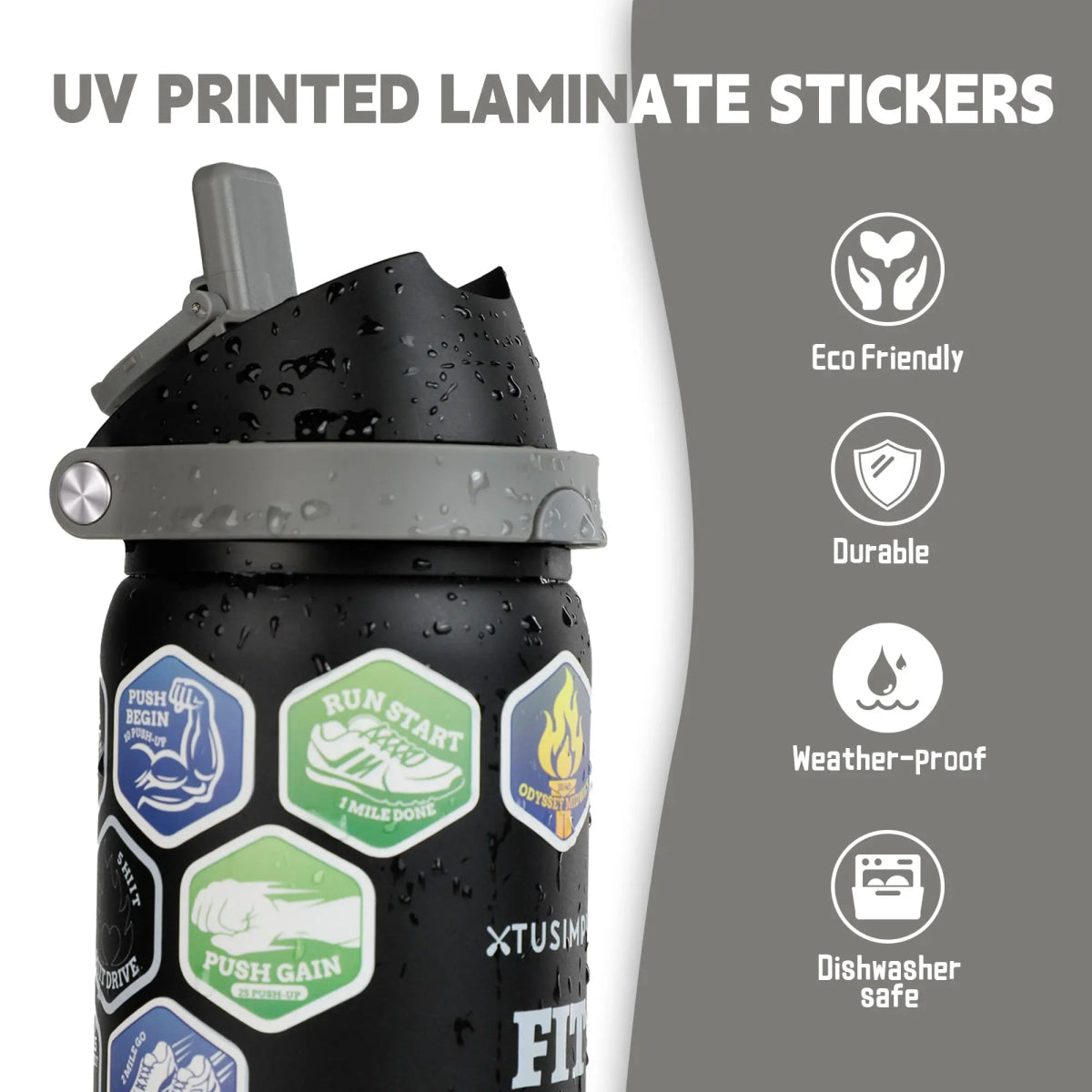 FIT ODYSSEY | Stickers Bottle| Black - Xtusimple