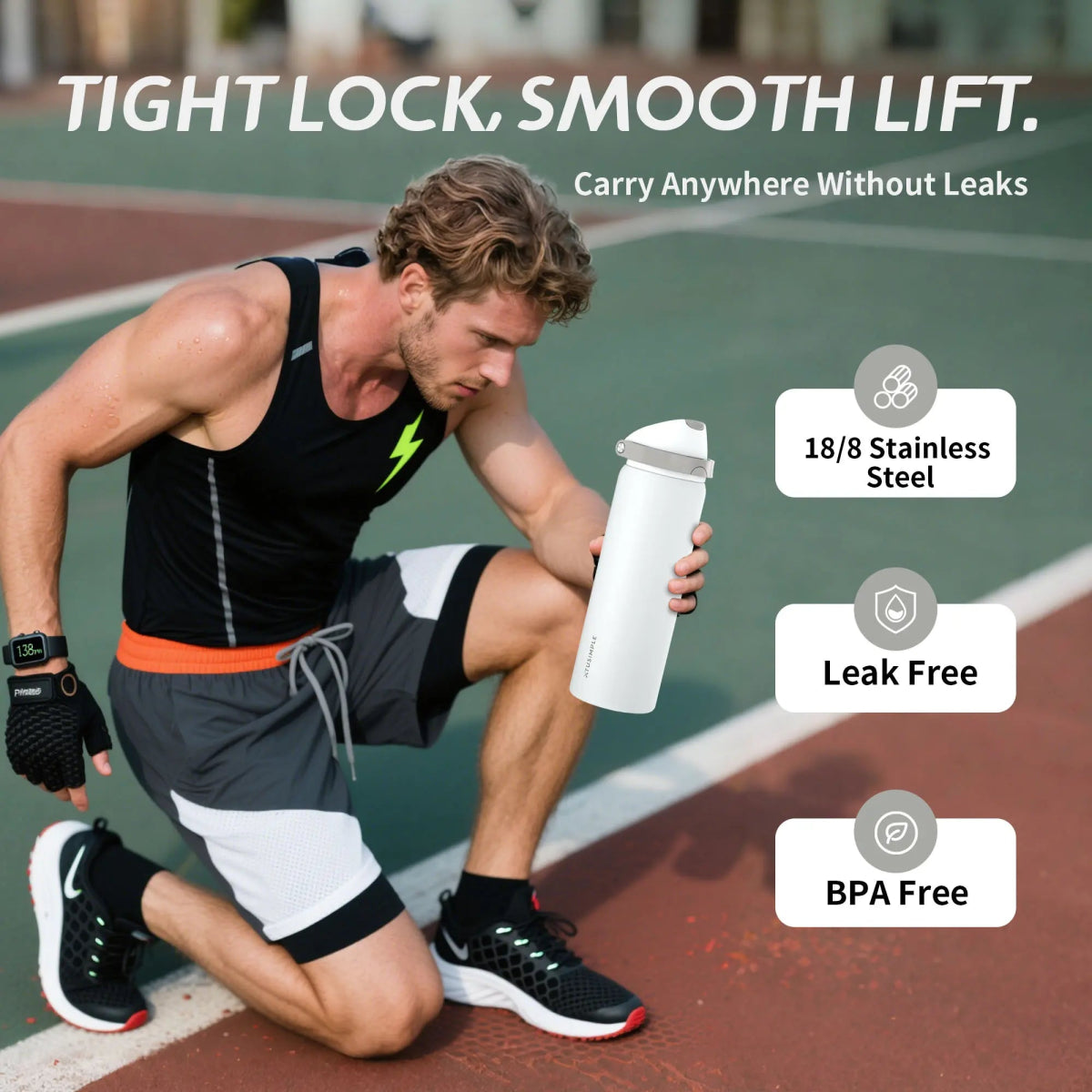 2 - in - 1 Black Hydration Water Bottle - Xtusimple