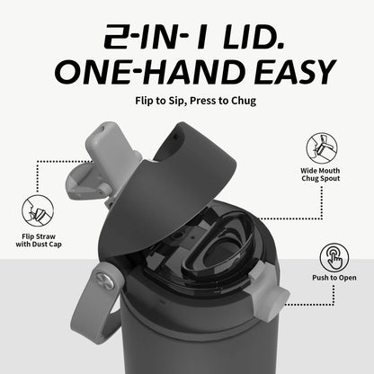 2 - in - 1 Black Hydration Water Bottle - Xtusimple