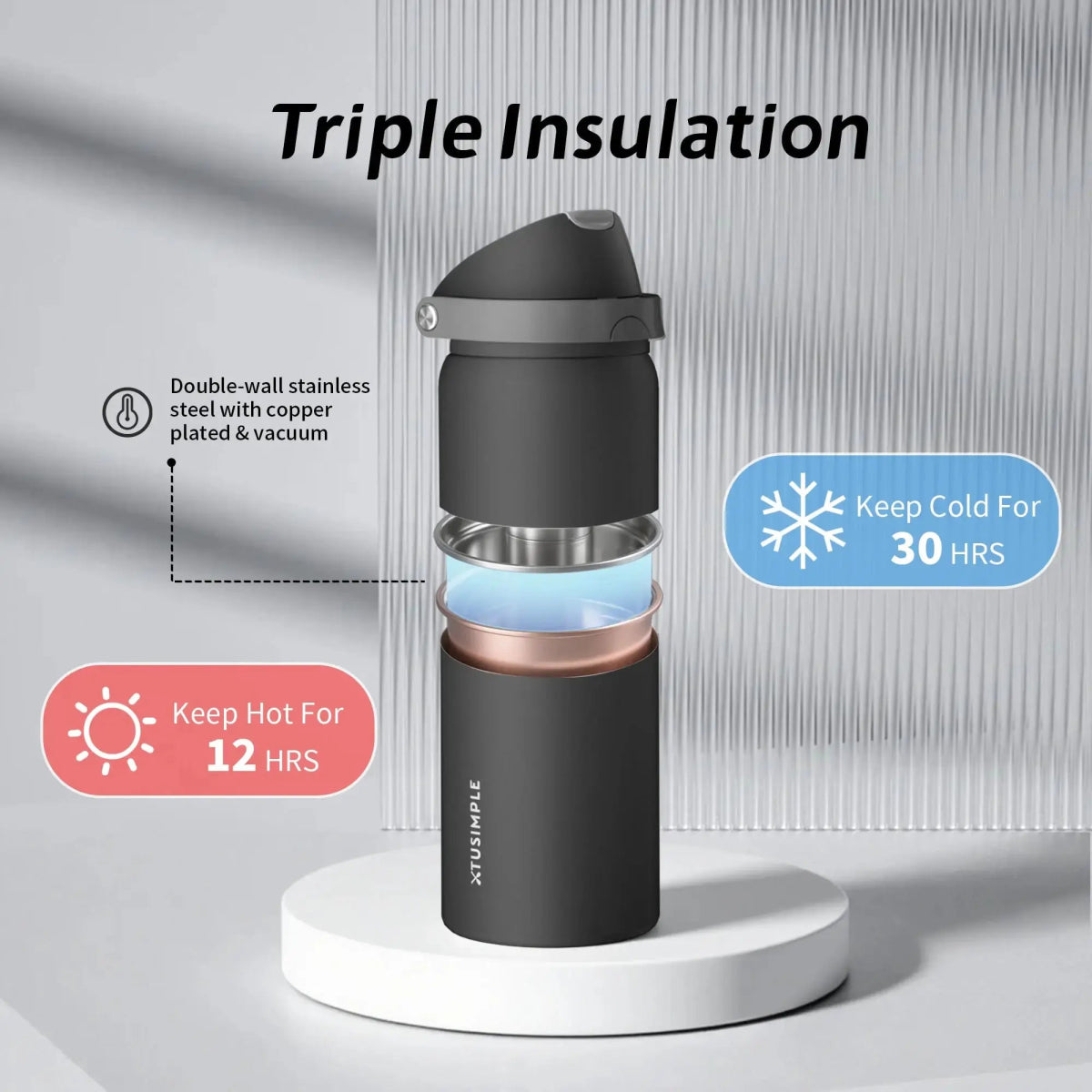 2 - in - 1 White Hydration Water Bottle - Xtusimple