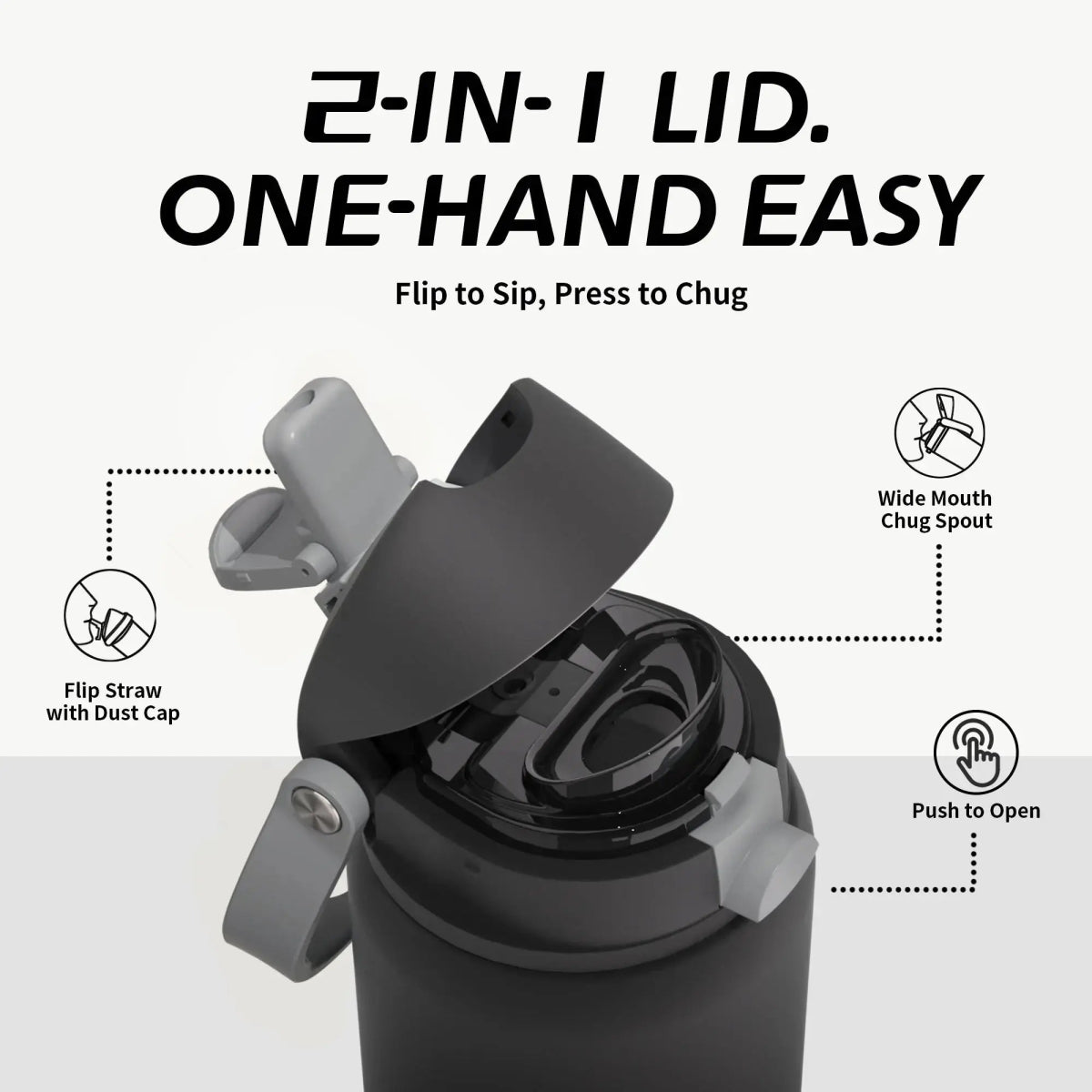 2 - in - 1 White Hydration Water Bottle - Xtusimple