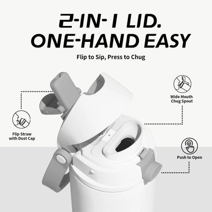 2 - in - 1 White Hydration Water Bottle - Xtusimple