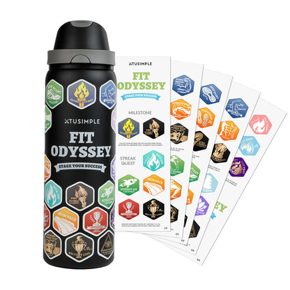FIT ODYSSEY Water Bottle Black   + Stickers