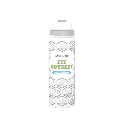 2-in-1 White Hydration Water Bottle