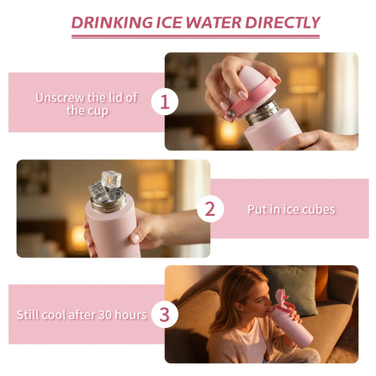 2-in-1 Pink Hydration Water Bottles