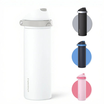 2-in-1 White Hydration Water Bottle