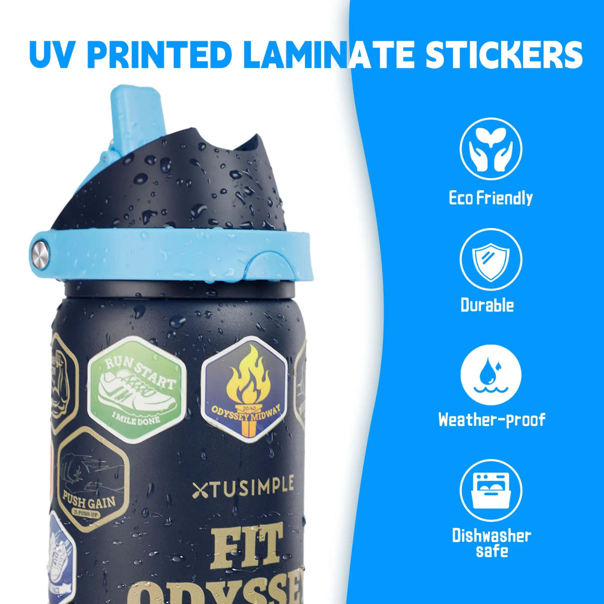 FIT ODYSSEY | Stickers Bottle| Blue - Xtusimple