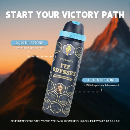 FIT ODYSSEY | Stickers Bottle| White - Xtusimple