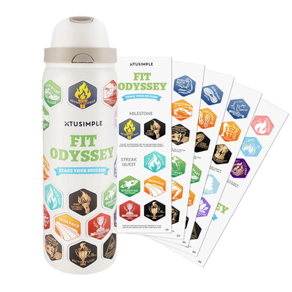 FIT ODYSSEY | Stickers Bottle| White - Xtusimple